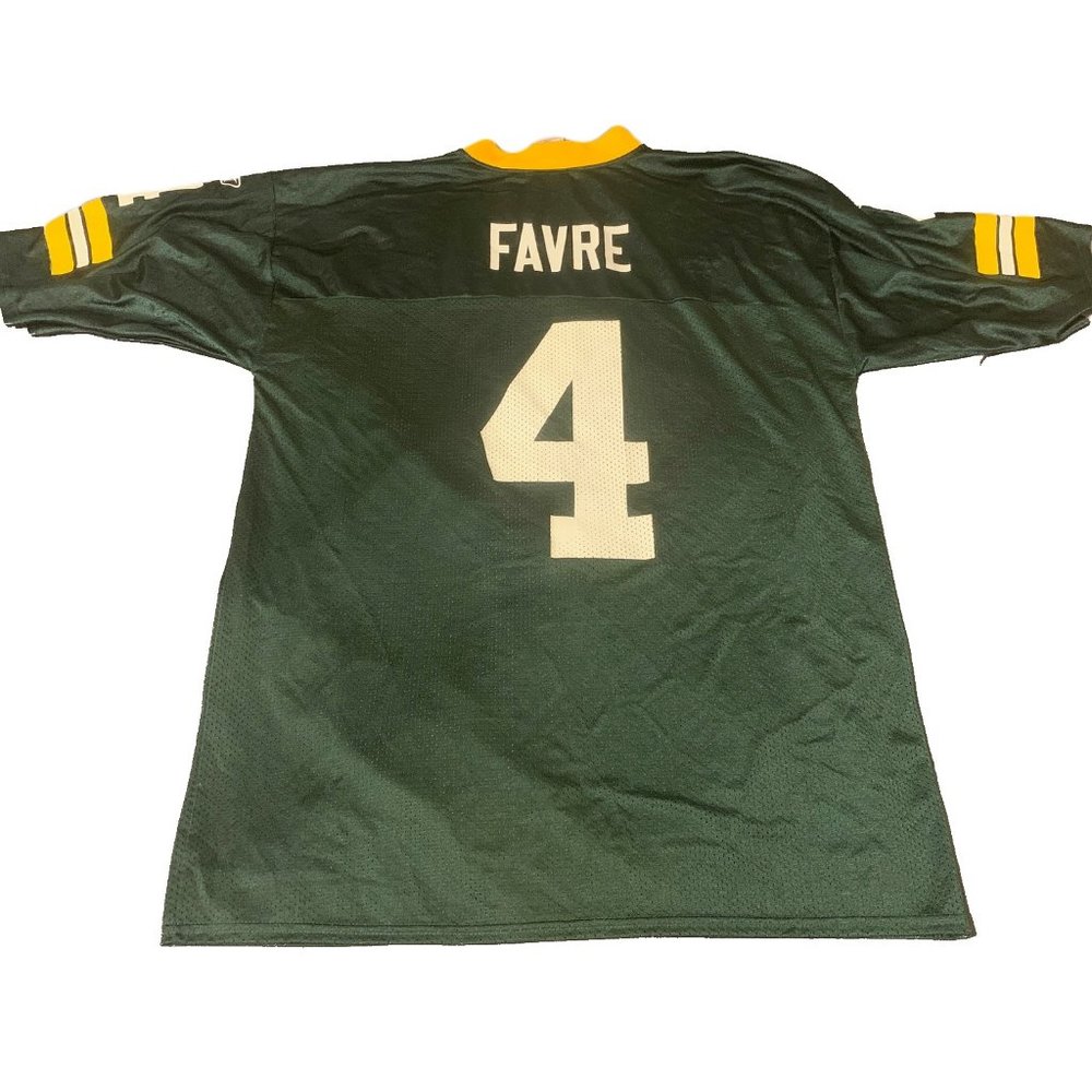 Green Bay Packers Reebok Brett Favre #4 Men Large Vintage NFL Jersey Authentic